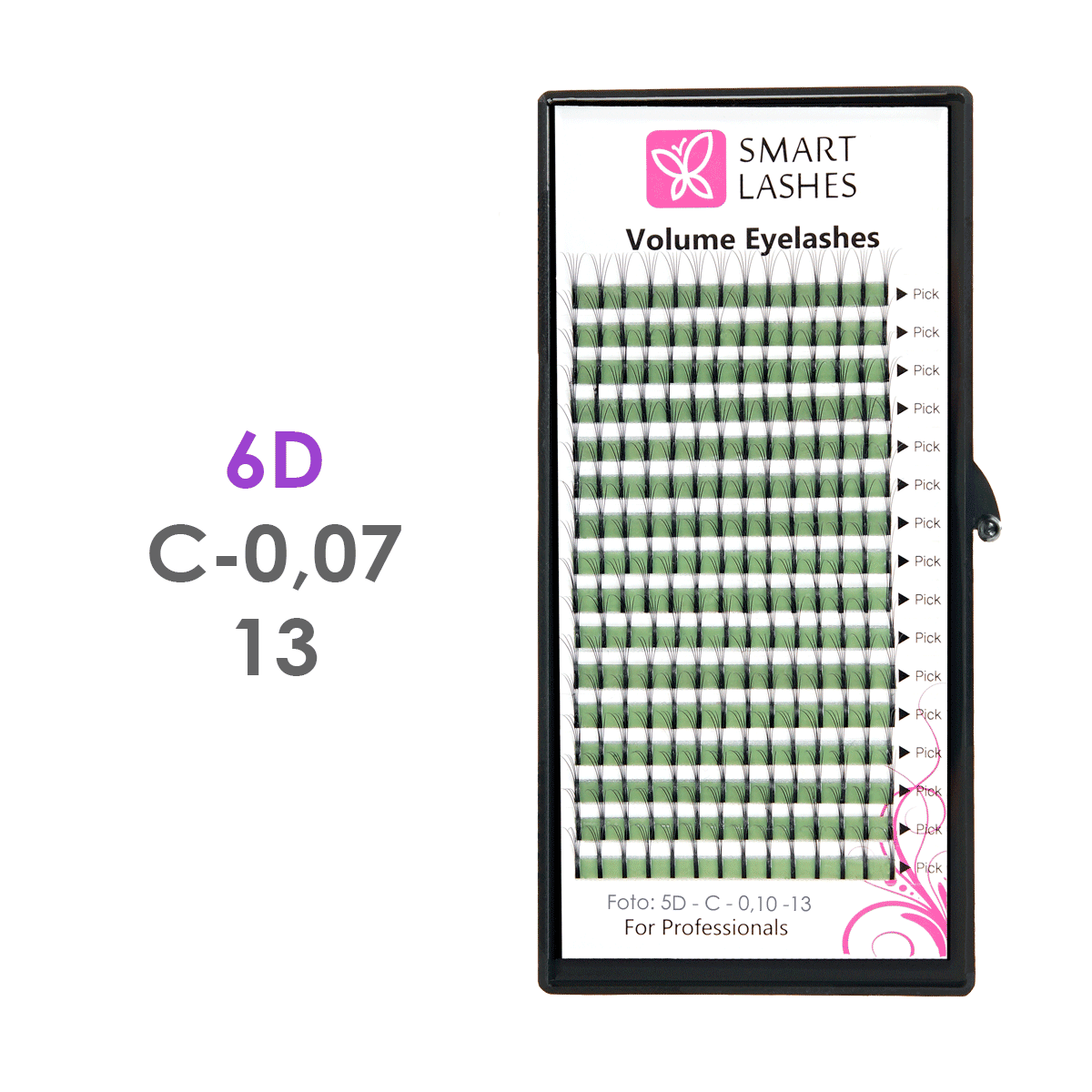 Volume Lashes 6D - C - 0,07 mm x 13 mm - 16 lines | Smart Lashes