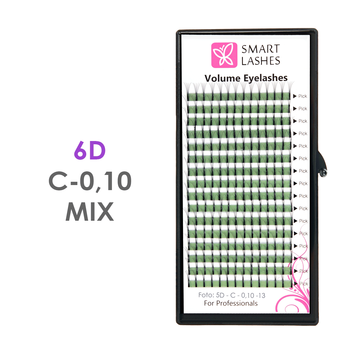 Volume Fans 6D - C - 0,10 mm x MIX 8-15 mm - 16 lines | Smart Lashes
