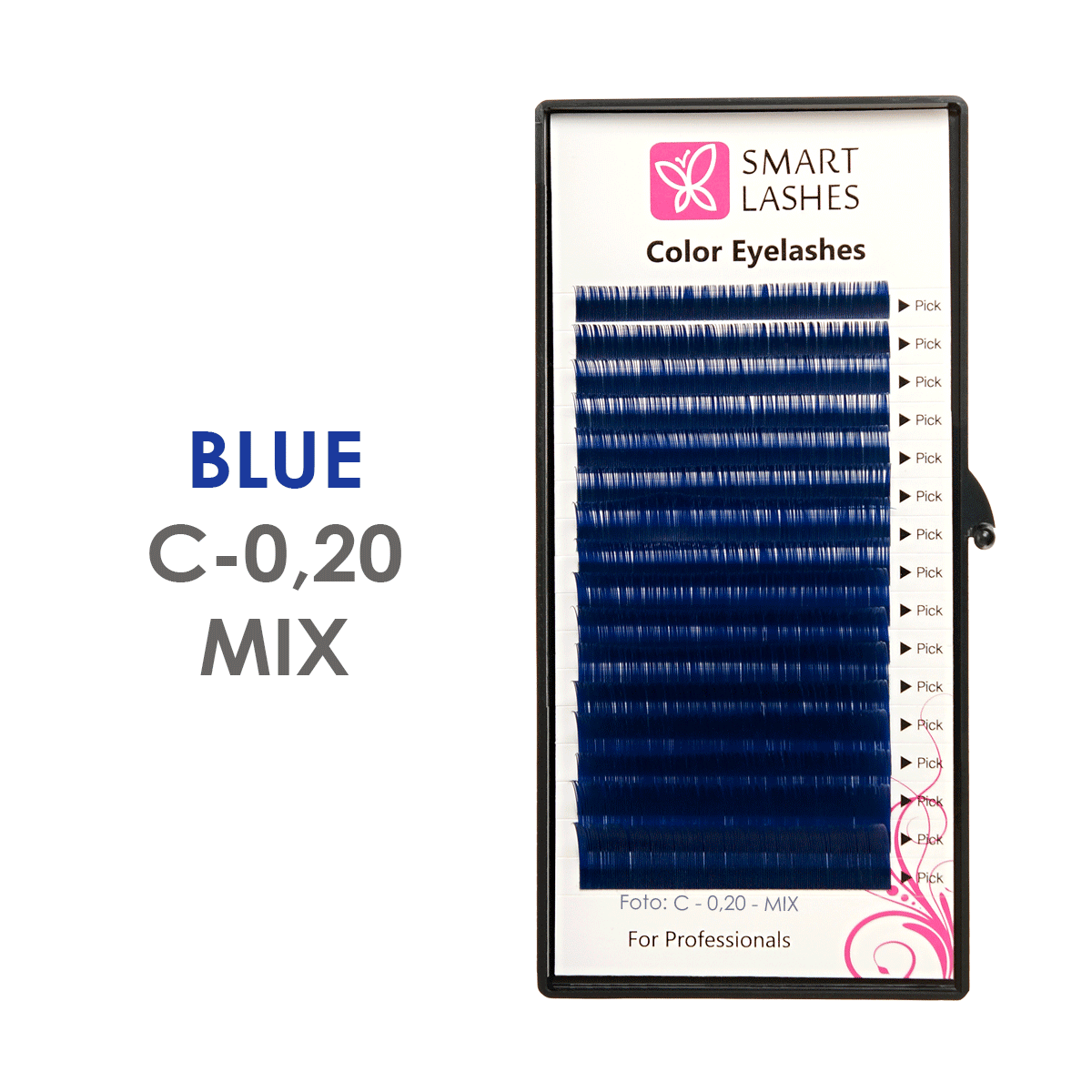 Blue lashes - C - 0,20 mm x 8 - 15 mm - 16 lines | Smart Lashes