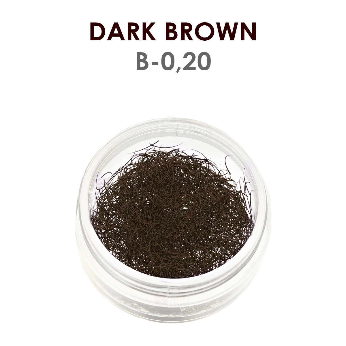 Dark brown lashes - 1g - B - 0.20 mm
