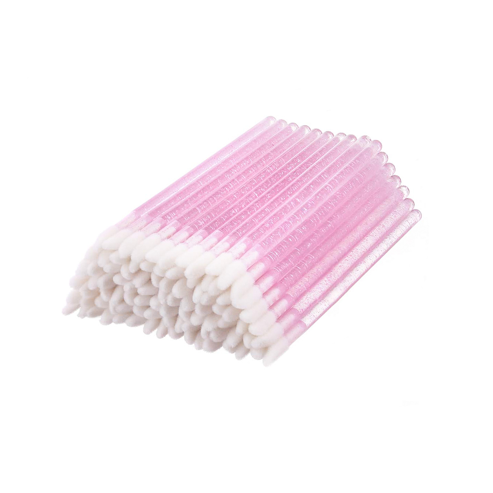 Disposable application brush - angled - pink glitter | Smart Lashes