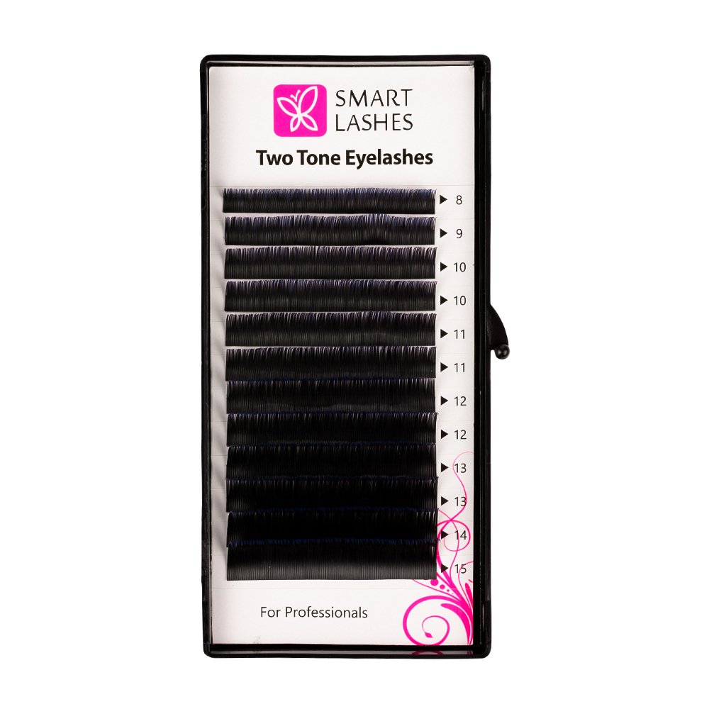 Ombre lashes - blue and black - C - 0.20 mm - MIX | Smart Lashes