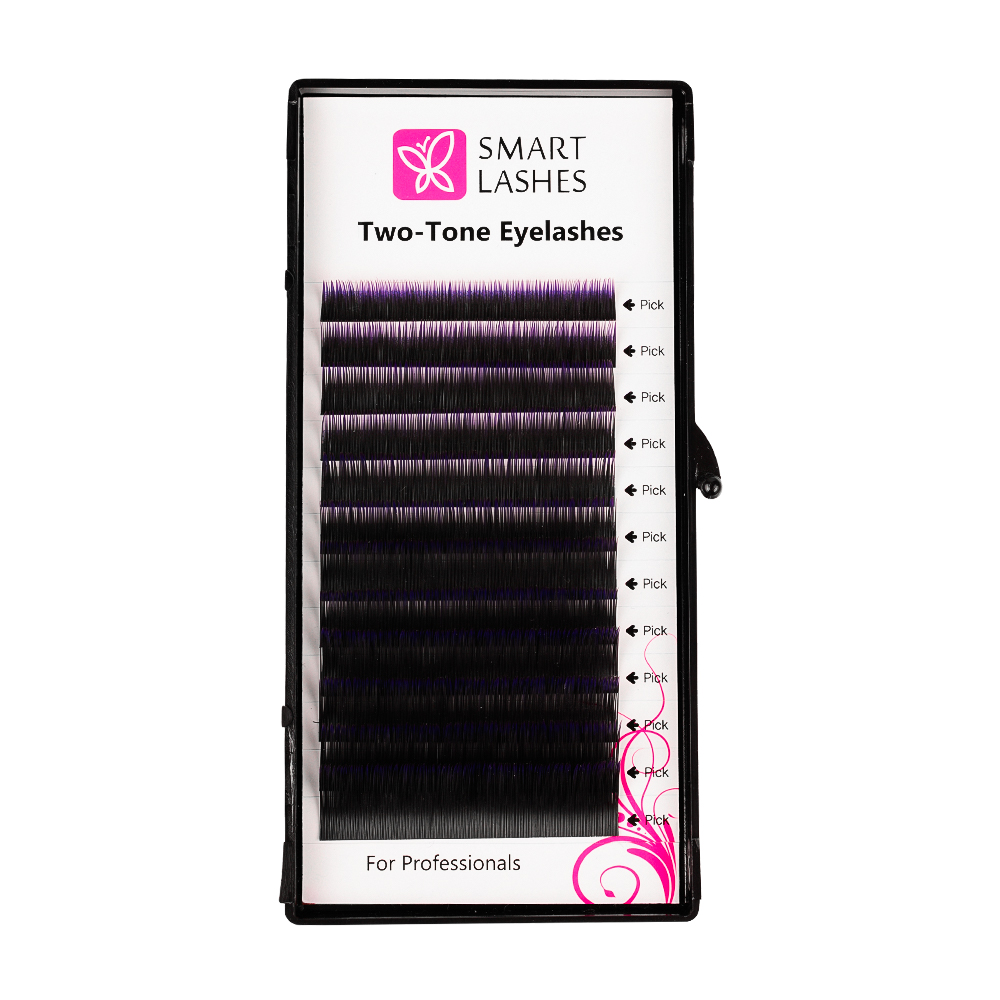 Ombre lashes - violet and black - C - 0.20 mm - MIX | Smart Lashes
