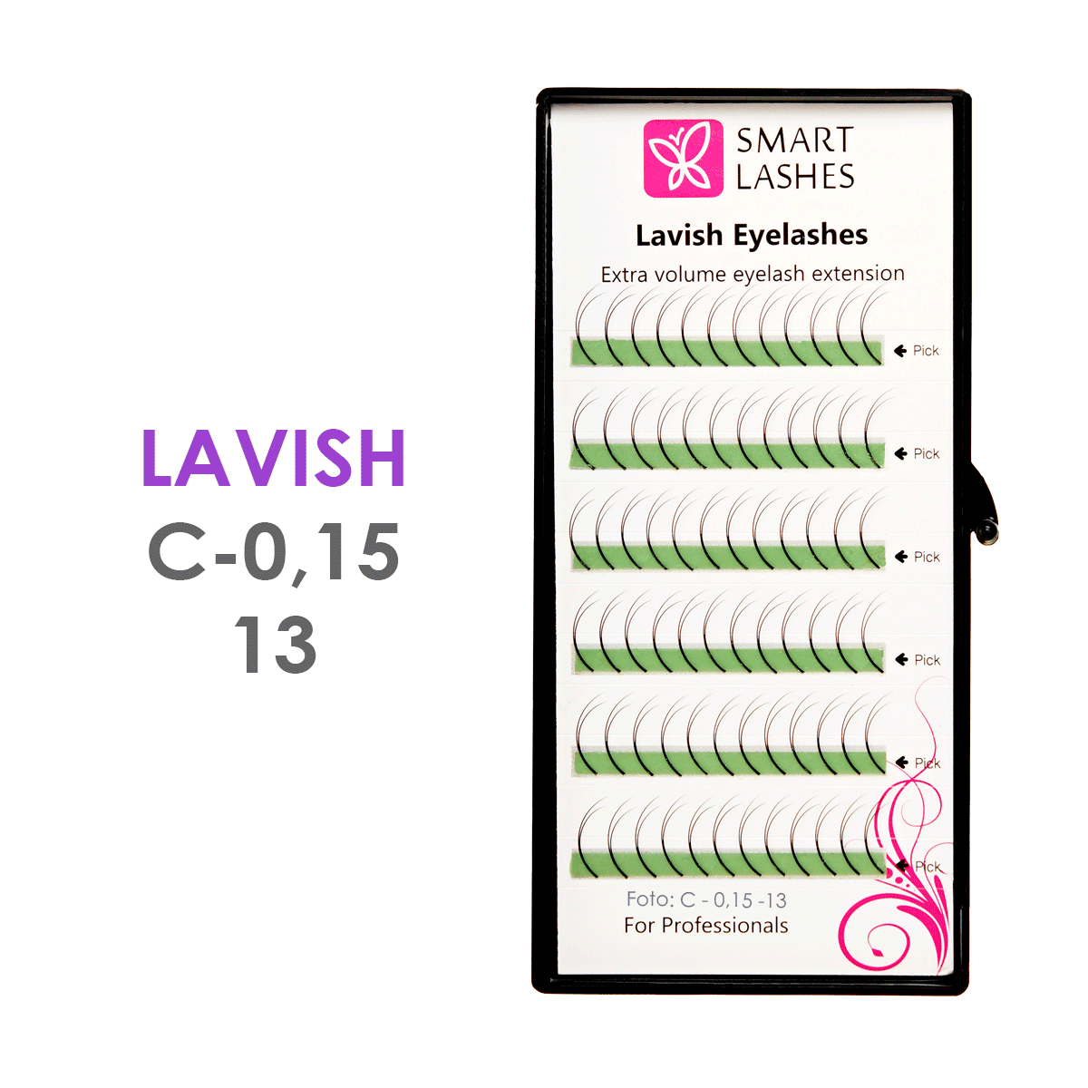 Dual lashes - C - 0,15 mm x 13 mm - 6 lines | Smart Lashes
