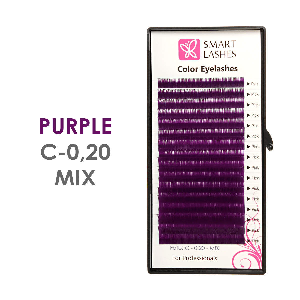 Purple lashes - C - 0,20 mm x 8 - 15 mm - 16 lines | Smart Lashes