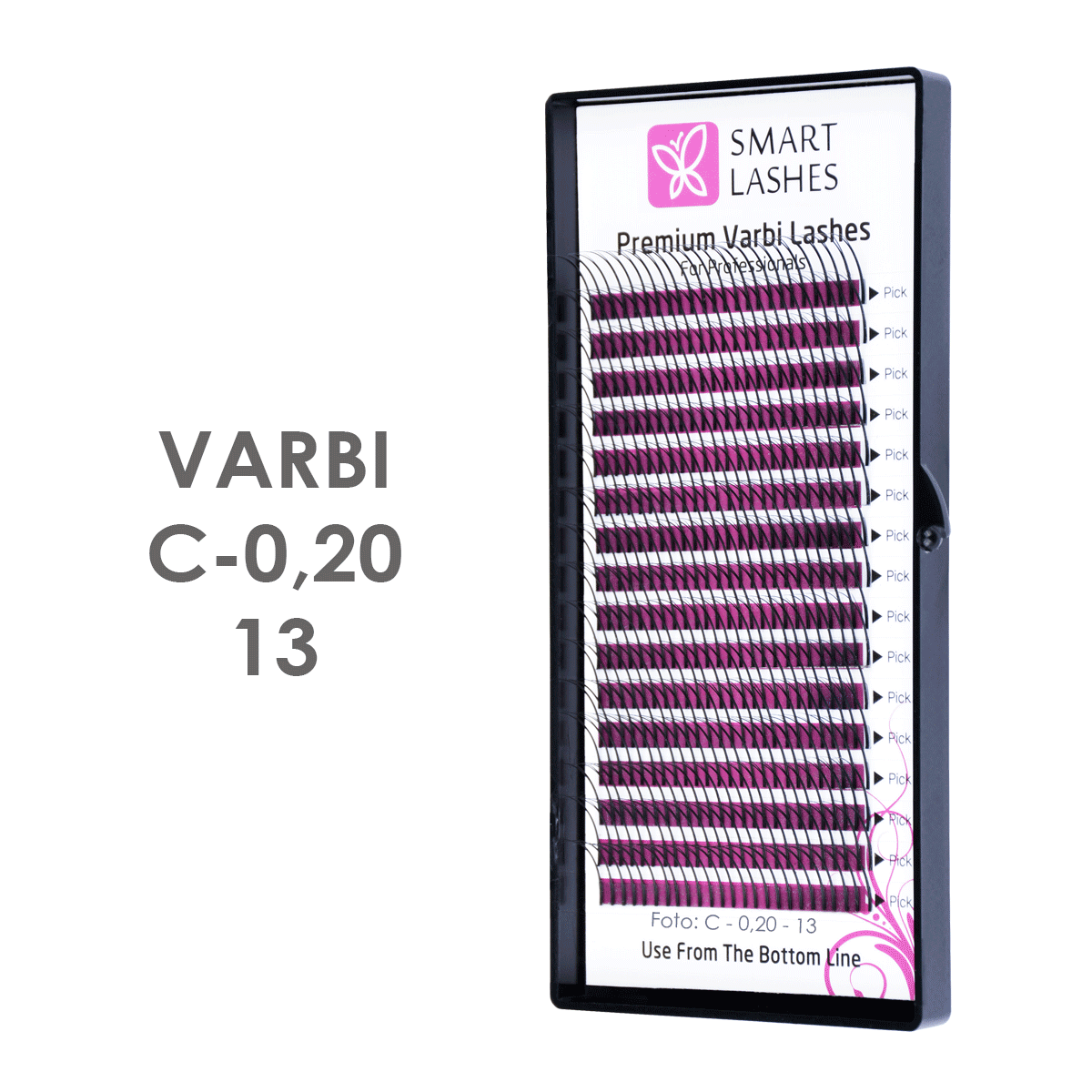 Varbi lashes - C - 0,20 mm x 13 mm - 16 lines | Smart Lashes